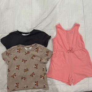 BABY GIRL TODDLER ROMPER T-SHIRT SET H&M OLD NAVY 2T CUTE FASHION